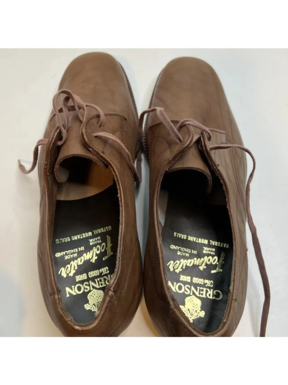 Grenson Footmaster Derby Shoes Mens UK 5 US 6 Wide Brown Mustang Grain England